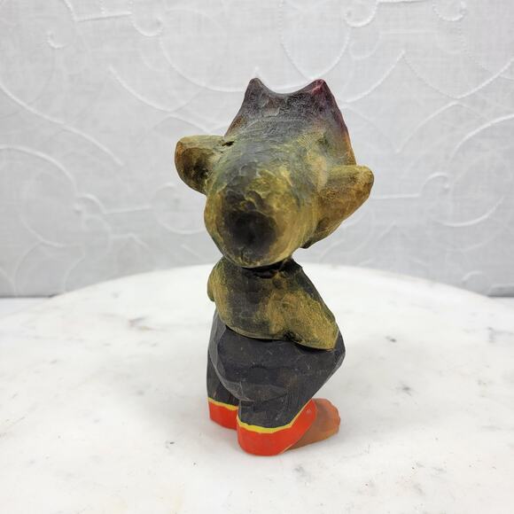 Henning Norway Hand Carved Troll Figurine Signed Vintage Wood Folk Art 7520 - Picture 5 of 11